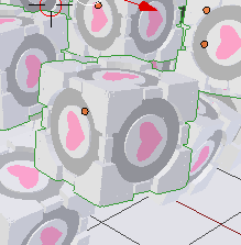 screenshot of a portal companion cube material view
